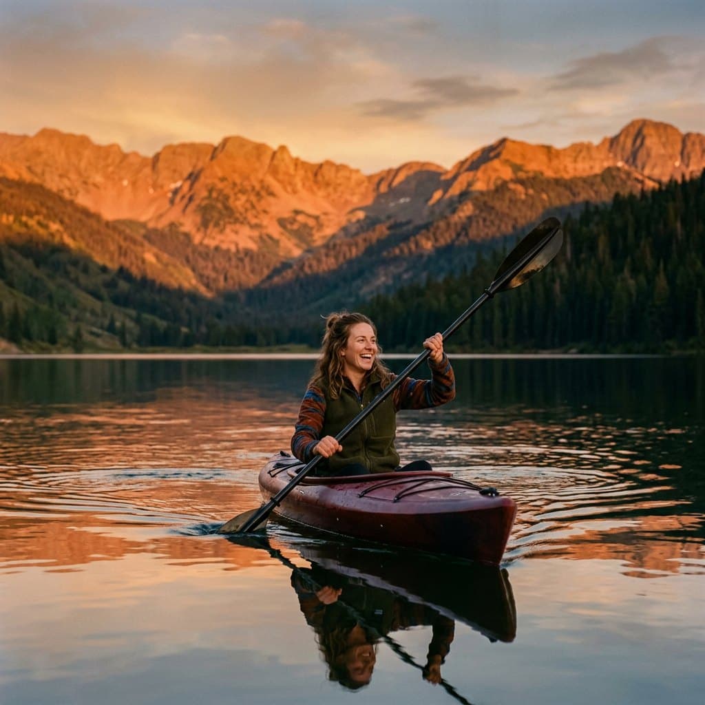 Kayaking at golden hour